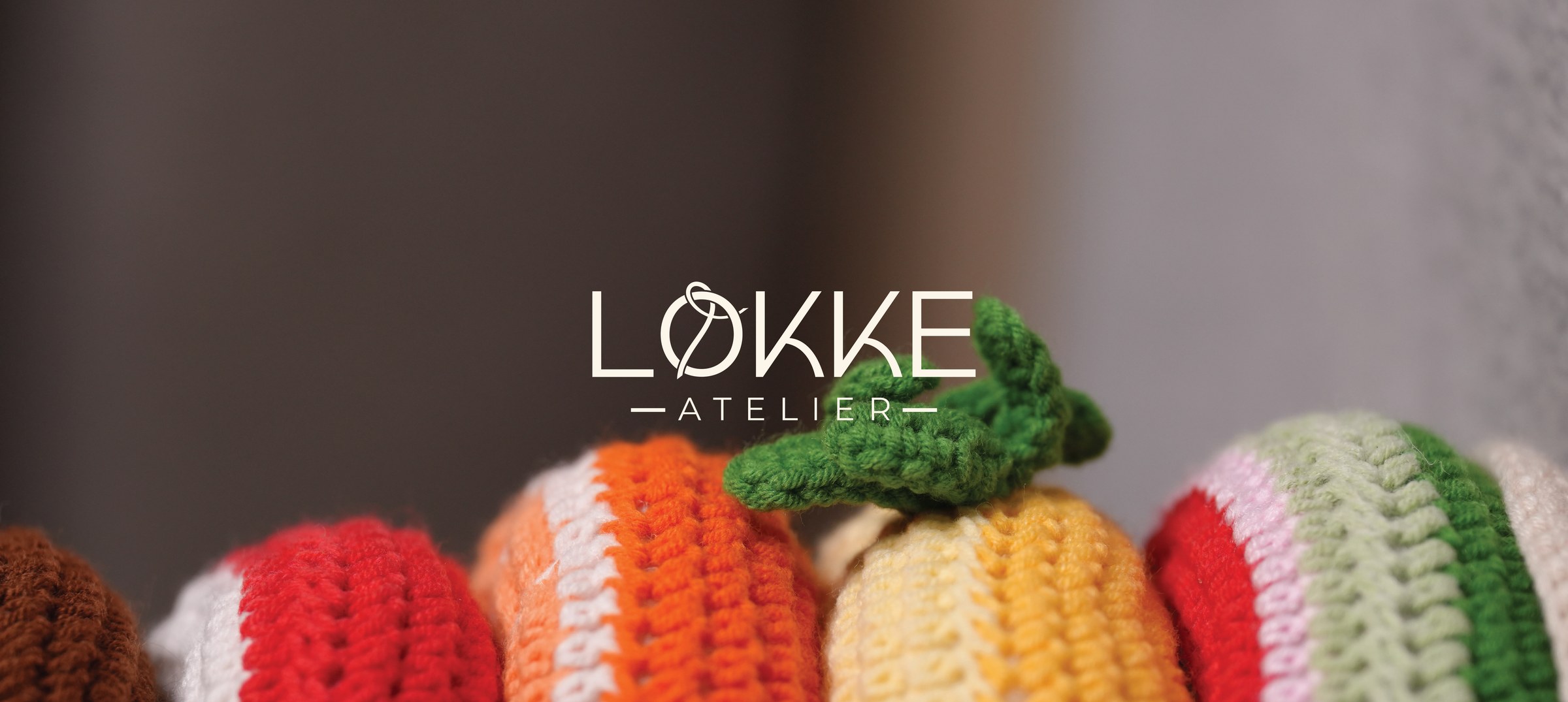 LØKKE ATELIER logo with handmade crochet cars
